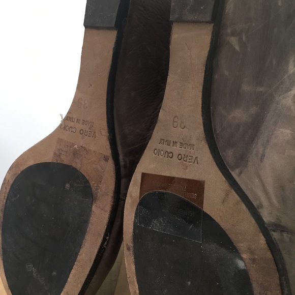 LATITUDE FEMME Grey Leather and Wool Boots - Picture 3 of 4